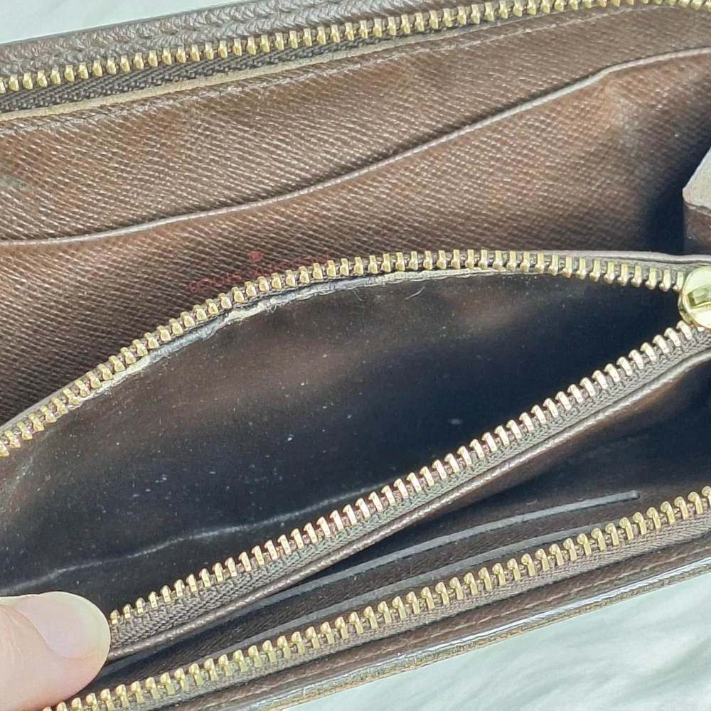 LOUIS VUITTON Zippy Damier Long Zipper Wallet LV Brown